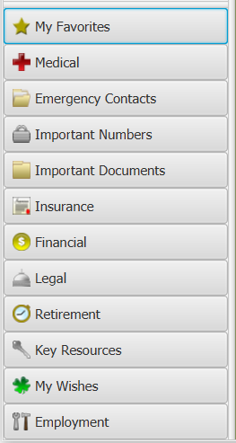 Caregiver Support - Categories – Record Tree® Caregiver Software