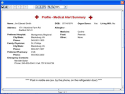 Health Records – Medical Alert Summary – Record Tree® Health Record Software
